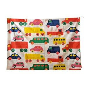 Vintage 1975 MARIMEKKO Bo Boo TWIN Flat Sheet Cars Trucks Bold Dan River Percale